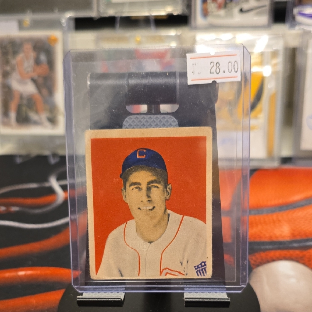Vintage Baseball Card with Red Background